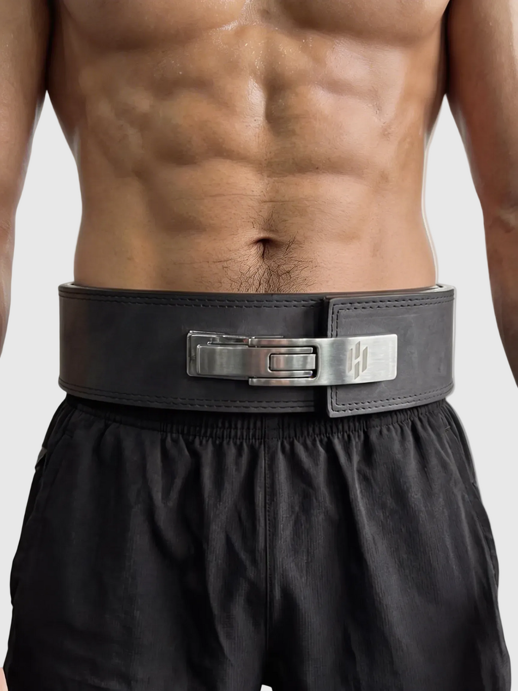 GREY LEATHER LIFTING BELT