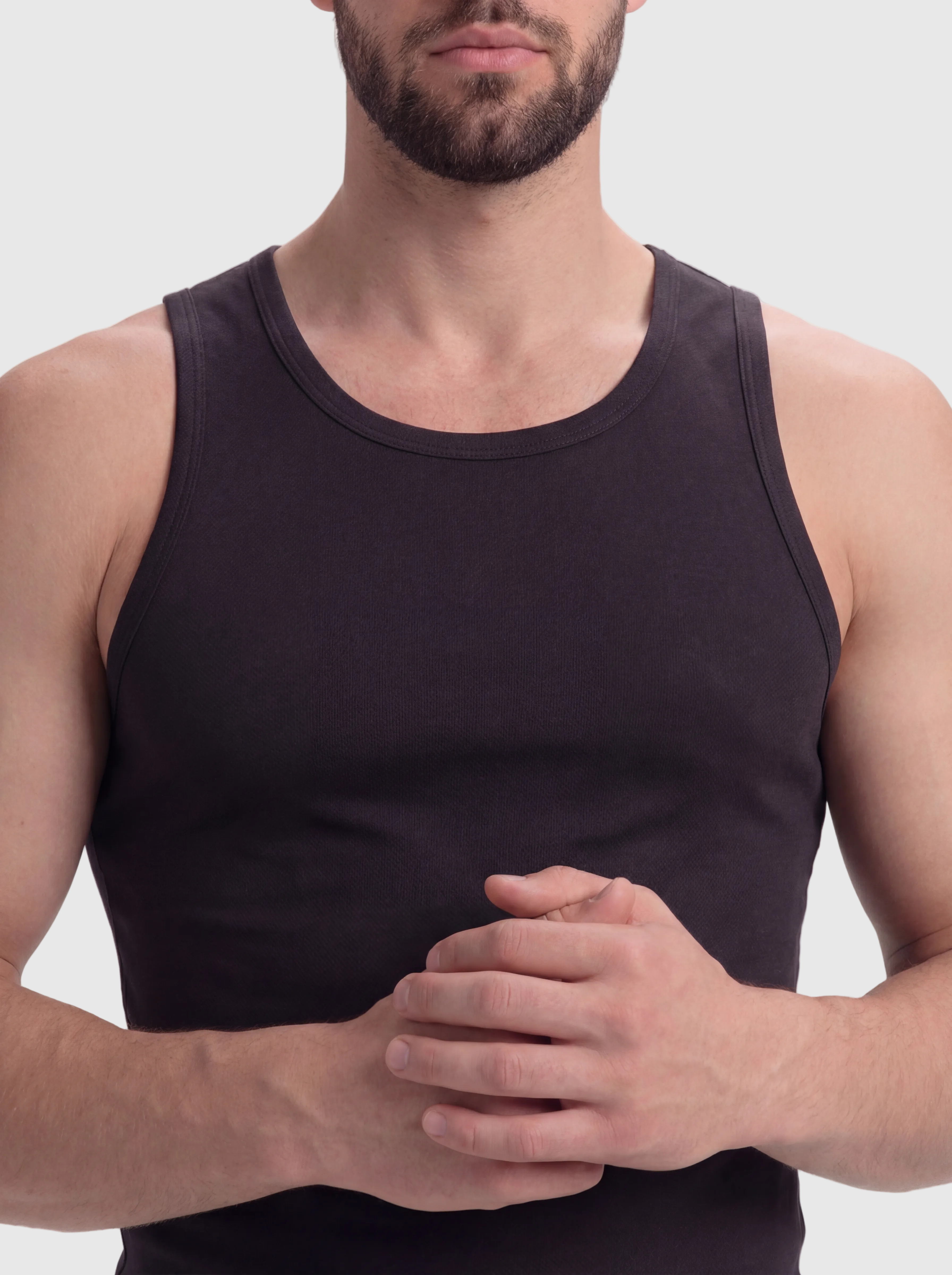 Premium Ultra Soft Cotton Fitted Tank - Black
