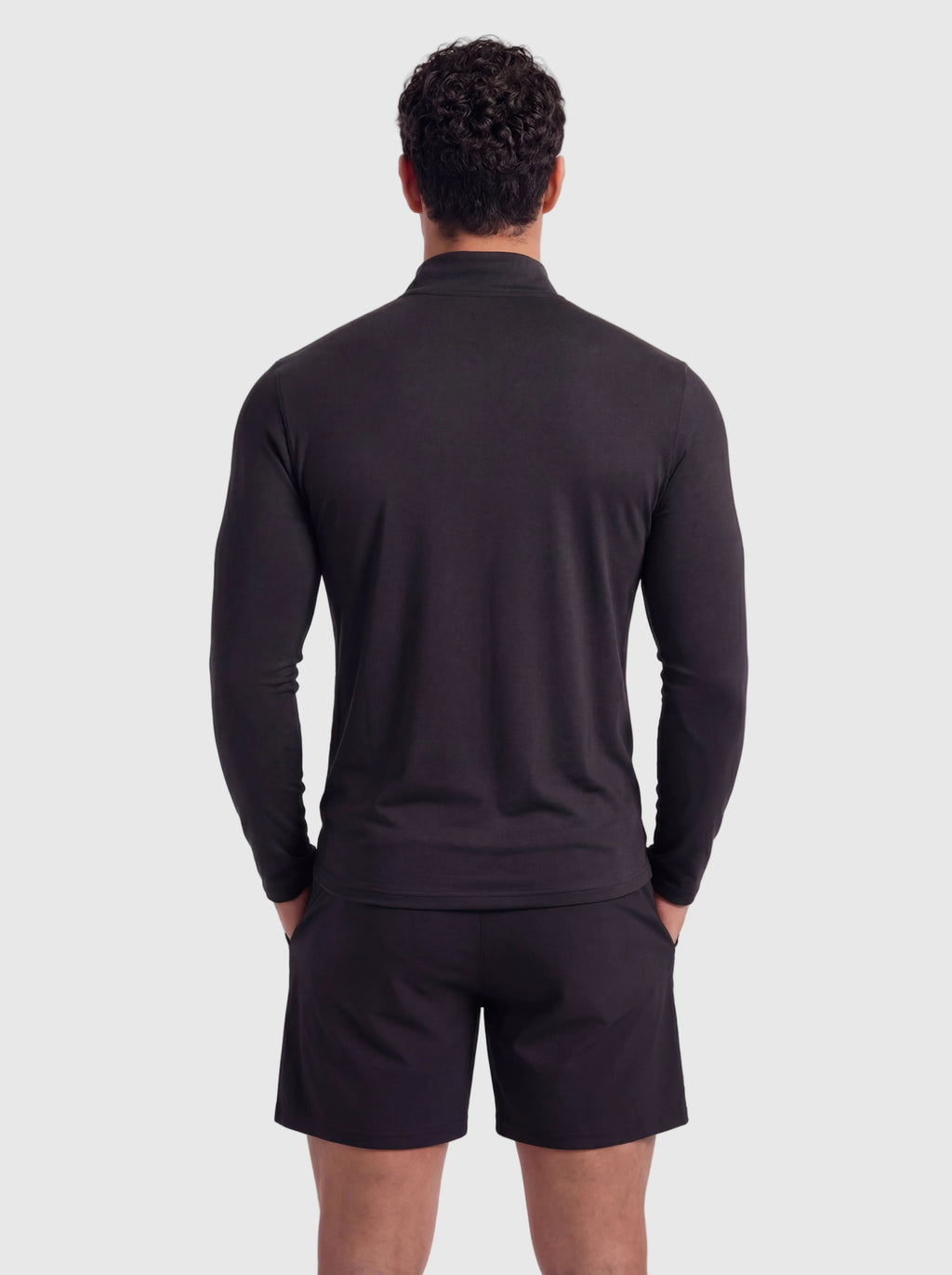 Fitted Performance Quarter-Zip - black