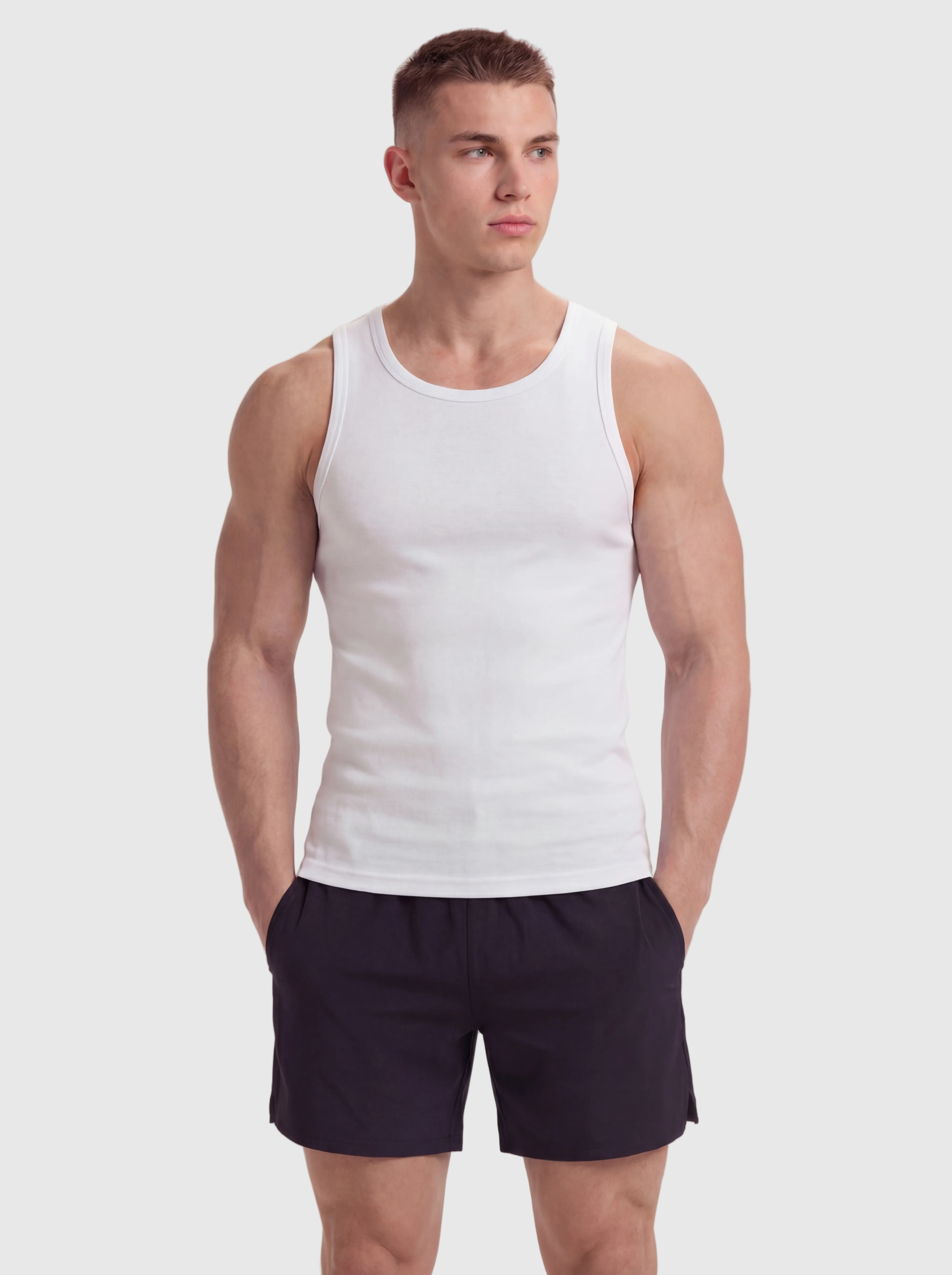 Premium Ultra Soft Cotton Fitted Tank - white