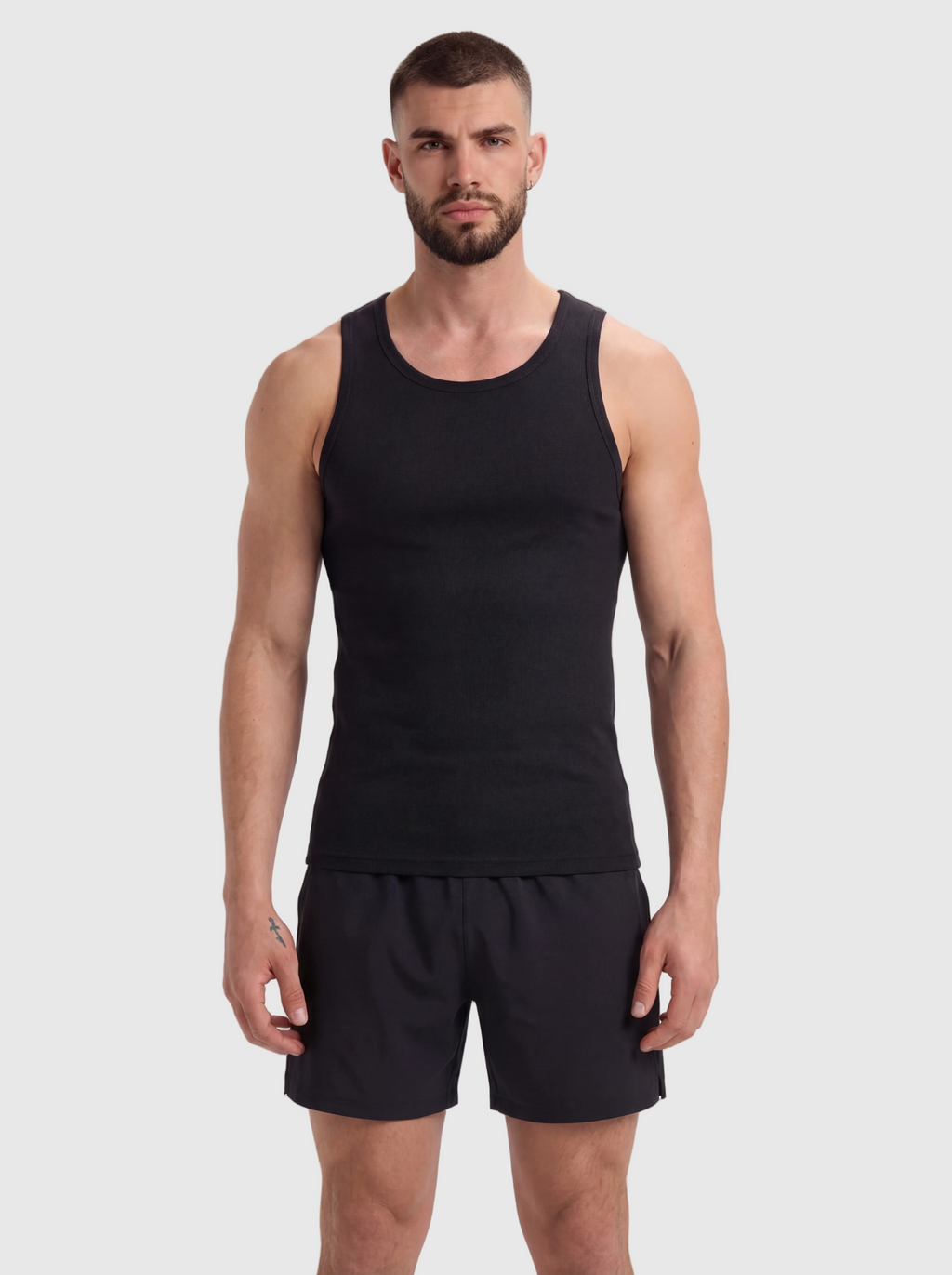 Premium Ultra Soft Cotton Fitted Tank - Black