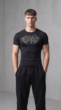 ETHOS Graphic Fitted Compression Tee - Black